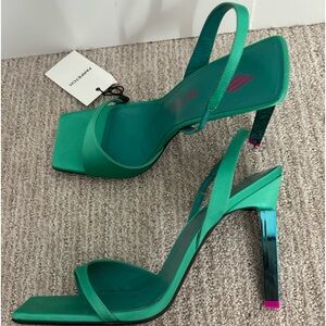 The Attico sling back satin heels